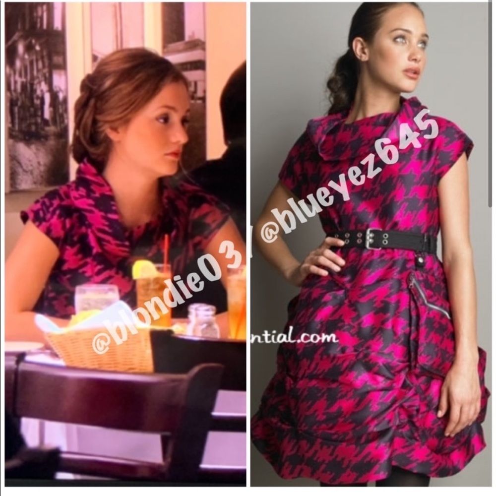 Marc By Marc Jacob Houndstooth Scribble Print Dre… - image 2